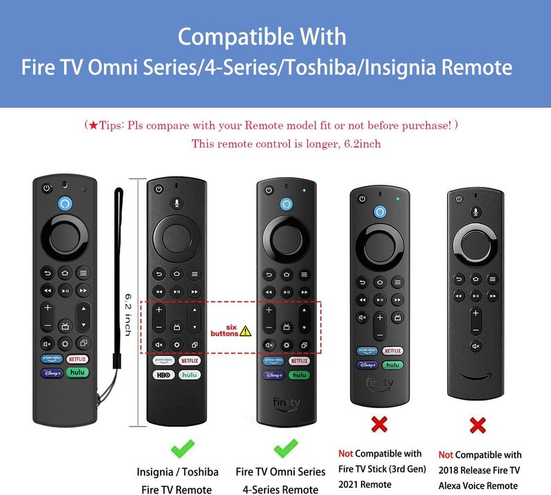 FiiMan Voice Remote Cover, Silicone Remote Case Compatible with Insignia Firetv Omni Series or TV 4-Series, Lightweight Anti Slip Shockproof Remote Cover Case with Lanyard (Black) - Image 4